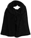 Ralph Lauren Velvet Burnout Logo Oblong Wrap In Black