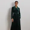 Ralph Lauren Women's Velvet Shawl-collar Robe In Emerald