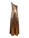 Ralph Lauren Women's One-shoulder Metallic Chiffon Gown In Black