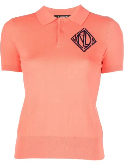 Ralph Lauren Vrajaija Knitted Polo Top In Orange