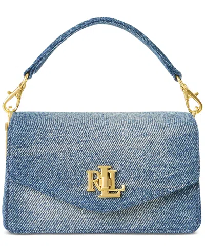 Lauren Ralph Lauren Washed Denim Tayler Crossbody Bag In Blue
