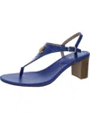Ralph Lauren Westcott Womens Pebbled Leather Logo Thong Sandals In Multi