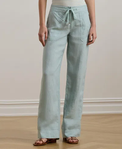 RALPH LAUREN WIDE-LEG 100% LINEN PANTS