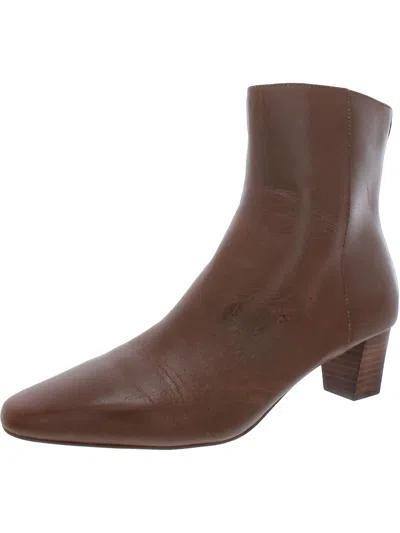 Ralph Lauren Willa Womens Leather Ankle Boots In Dark Mahogany
