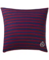 Ralph Lauren Wilson Striped Decorative Pillow, 18" X 18" In Navy Red