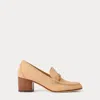 Ralph Lauren Winslet Suede Pump In Buff