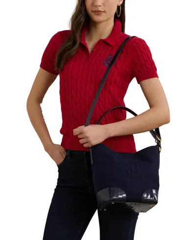 Ralph Lauren Witley Bucket Bag In Navy