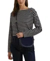 Ralph Lauren Witley Leather And Canvas Small Crossbody In Nvy,nvy