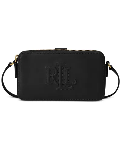 Ralph Lauren Witley Leather Crossbody Wallet In Black