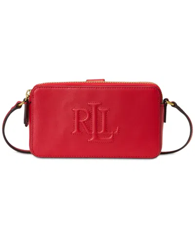 Ralph Lauren Witley Leather Crossbody Wallet In Festve Red