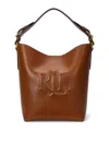 Ralph Lauren Witley Small Leather Bucket Bag In Beige