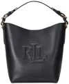 Ralph Lauren Witley Small Leather Bucket Bag In Black