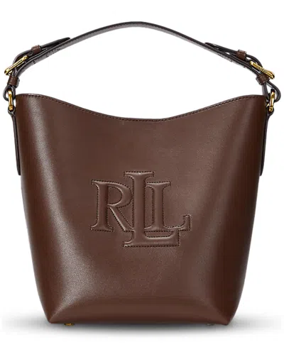 Ralph Lauren Witley Small Leather Bucket Bag In Brown