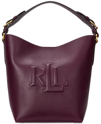 Lauren Ralph Lauren Witley Small Leather Bucket Bag In Red