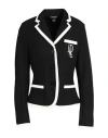 Ralph Lauren Two-tone Stretch Cotton Piqué Blazer In Black