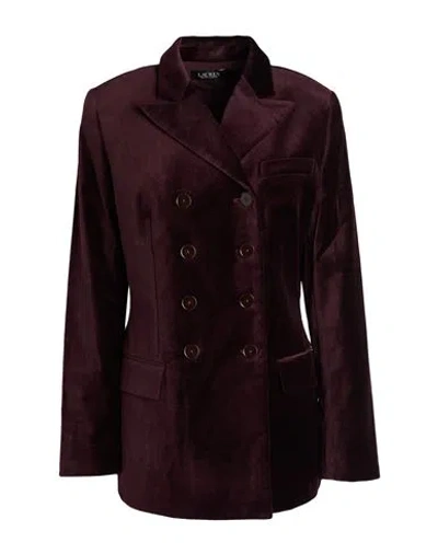 Ralph Lauren Lauren  Woman Blazer Burgundy Size 8 Cotton, Elastane In Red