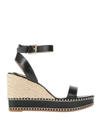 RALPH LAUREN LAUREN RALPH LAUREN WOMAN ESPADRILLES BLACK SIZE 8 LEATHER