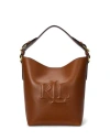Ralph Lauren Witley Small Leather Bucket Bag In Brown
