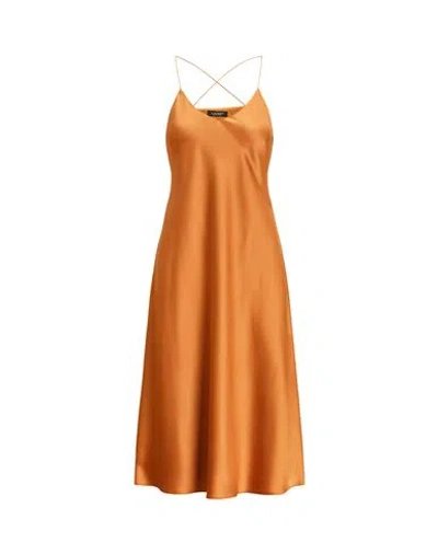 Ralph Lauren Lauren  Woman Midi Dress Camel Size 6 Recycled Polyester, Polyester In Beige