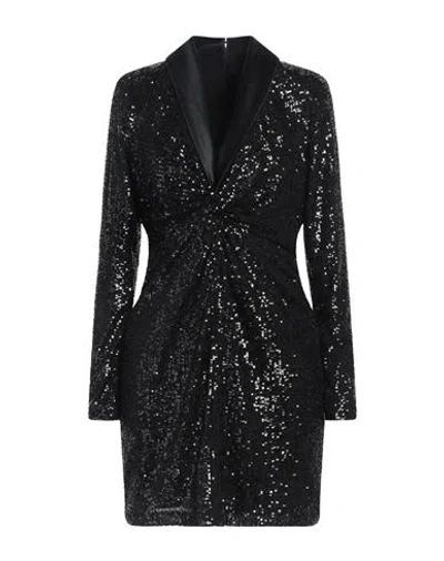 Ralph Lauren Lauren  Woman Mini Dress Black Size 8 Polyester, Elastane