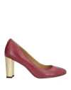 Ralph Lauren Lauren  Woman Pumps Burgundy Size 6.5 Leather In Red