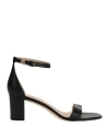 Ralph Lauren Lauren  Woman Sandals Black Size 8 Cow Leather In Black