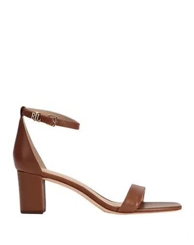 Ralph Lauren Lauren  Woman Sandals Brown Size 8 Cow Leather