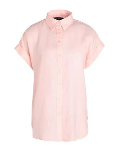 Ralph Lauren Lauren  Woman Shirt Light Pink Size L Linen In Pink Opal