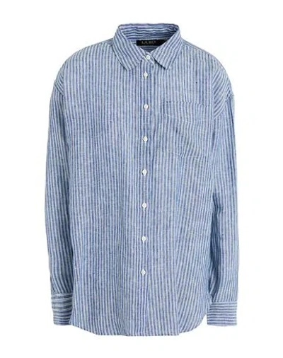 Lauren Ralph Lauren Woman Shirt Slate Blue Size L Linen