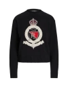 Ralph Lauren Lauren  Crest Cotton Graphic Crewneck Sweater In Black