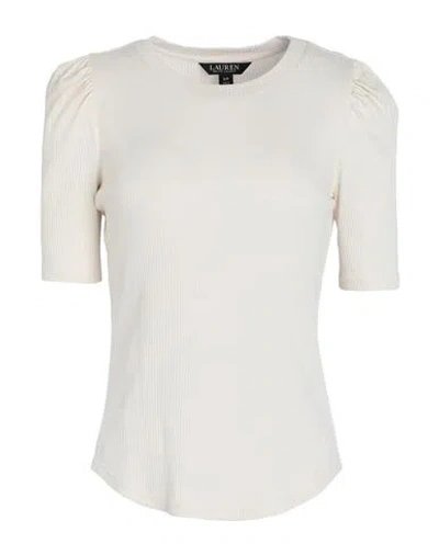 Lauren Ralph Lauren Woman T-shirt Ivory Size Xl Cotton, Modal, Elastane In White