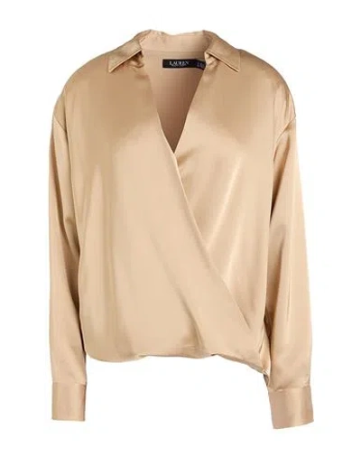 Ralph Lauren Lauren  Woman Top Sand Size M Recycled Polyester, Polyester In Leder