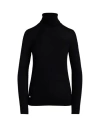 Ralph Lauren Lauren  Woman Turtleneck Black Size L Modal, Mulberry Silk, Recycled Nylon In Black