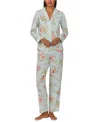 Ralph Lauren Lauren  Print Cotton Blend Pajamas In Mint Floral