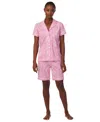 Ralph Lauren Women's 2-pc. Notched-collar Bermuda Pajamas Set In Pink Paisley