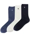 Ralph Lauren Women's 3-pk. Classic Rib Trouser Socks In Navy Assorted