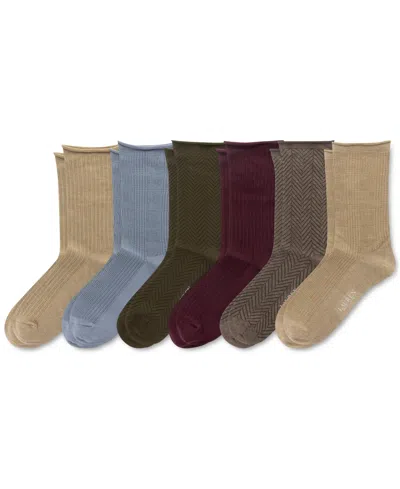 Ralph Lauren Women's 6-pk. Glen Plaid Roll-top Slack Socks In Assorted