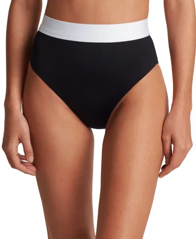 Ralph Lauren Women's Banded High-waist Bikini Bottoms In Black