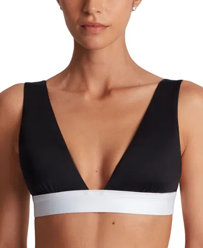 Ralph Lauren Women's Banded Modern V-neck Bikini Top In Black