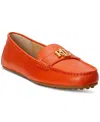 Ralph Lauren Women's Barnsbury Slip-on Driver Loafer Flats In Orange Lily