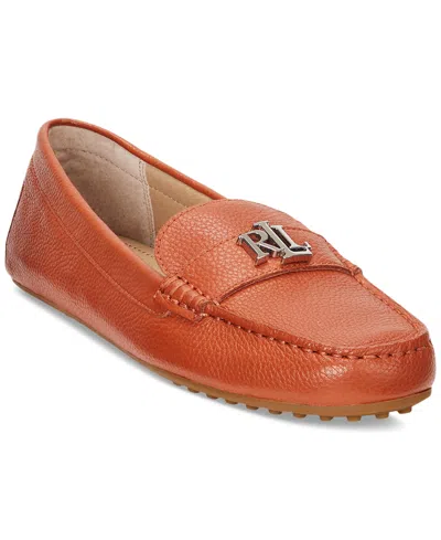 Ralph Lauren Women's Barnsbury Slip-on Driver Loafer Flats In Orange Lily