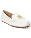 Ralph Lauren Barnsbury White Leather Loafers In White