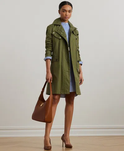Ralph Lauren Women's Belted Cotton Twill Trench Coat In Olive Grove