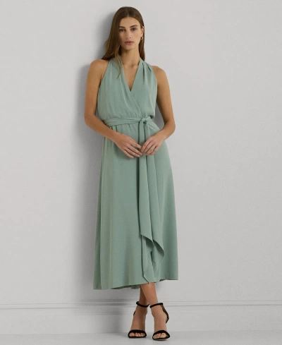 Lauren Ralph Lauren Women's Belted Halter Dress In Soft Laurel