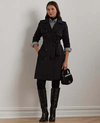 Lauren Ralph Lauren Women's Belted Water-resistant Trench Coat In Black