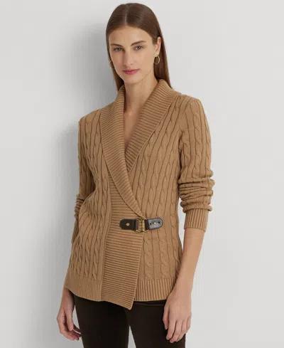 Ralph Lauren Women's Buckled Cotton Sweater In Classic Camel