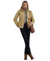 Ralph Lauren Women's Button-front Collarless Coat In Sand Dune