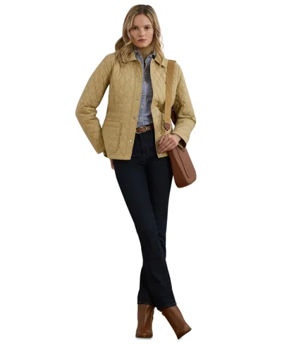 Ralph Lauren Women's Button-front Collarless Coat In Sand Dune