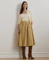 Ralph Lauren Button-front Cotton-blend Skirt In Sand Dune