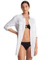 Ralph Lauren Women's Classic Camp Shirt Swim Cover-up In White